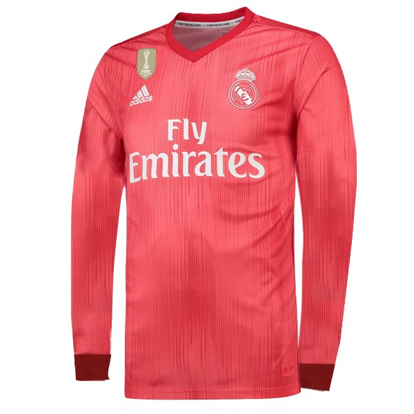 Camiseta Real Madrid Replica Tercera Ropa ML 2018/19 Rojo